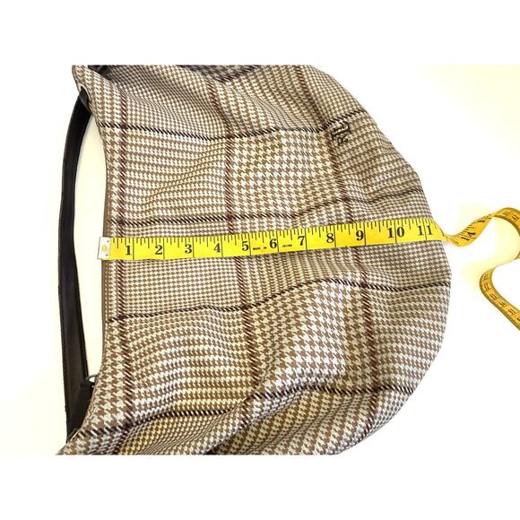 Ralph Lauren Brown Plaid Canvas Hobo Shoulder Bag – Classic - Picture 13 of 13